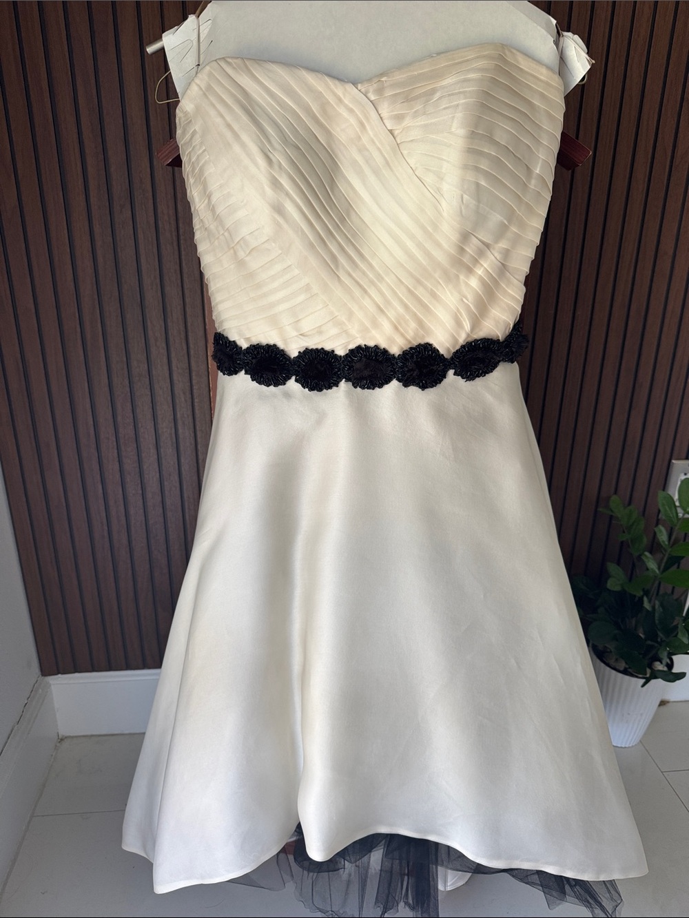Custom Made Silk Strapless Fit & Flare Evening Dress